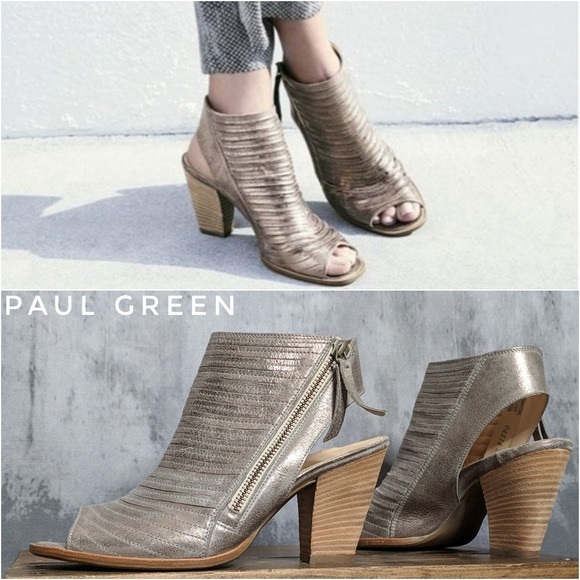 Paul Green Cayanne Leather Peep Toe Sandal Sz